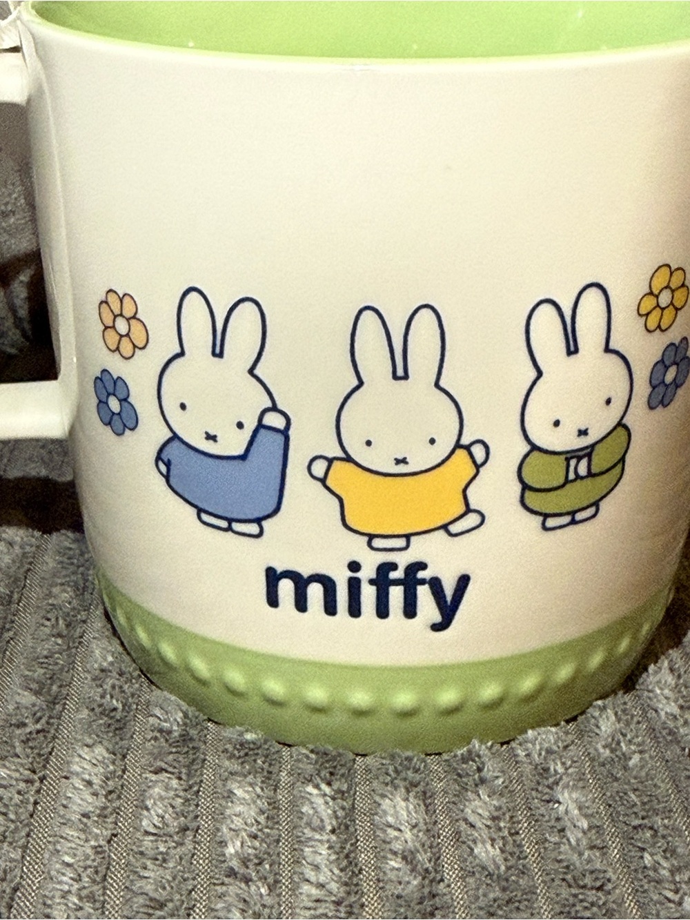 miffy Ceramic Mug with Light Green Interior and Floral Accents - Picture 4 of 6